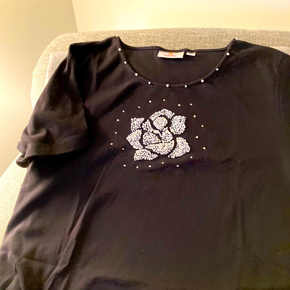 Quacker Factory 2X Short Sleeve Top